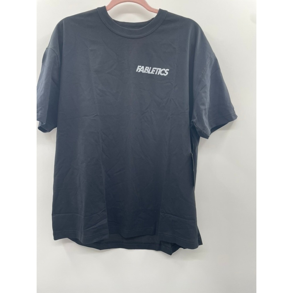 NWT Fabletics Symbol Runners T-Shirt Men's Medium‎ Black Crew Neck Short Sleeve